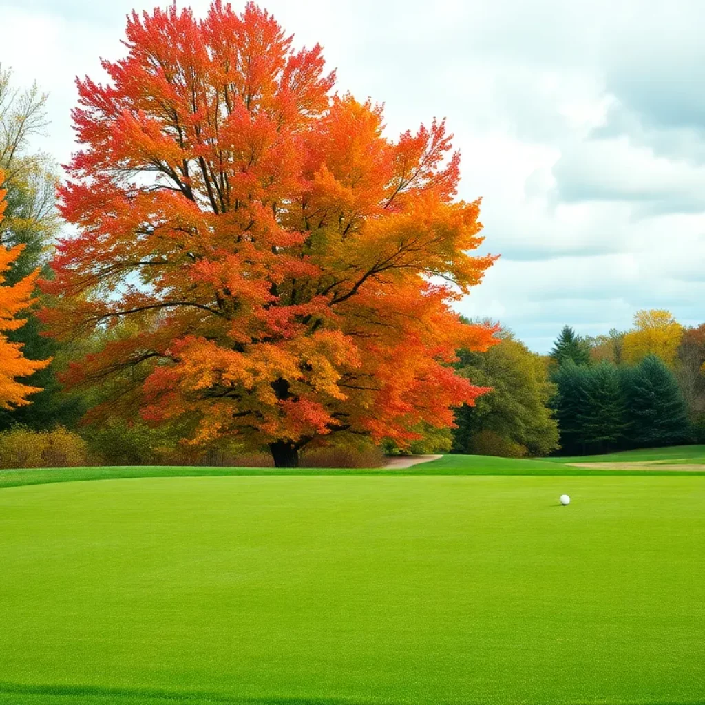 Autumn golf course representing high school girls golf
