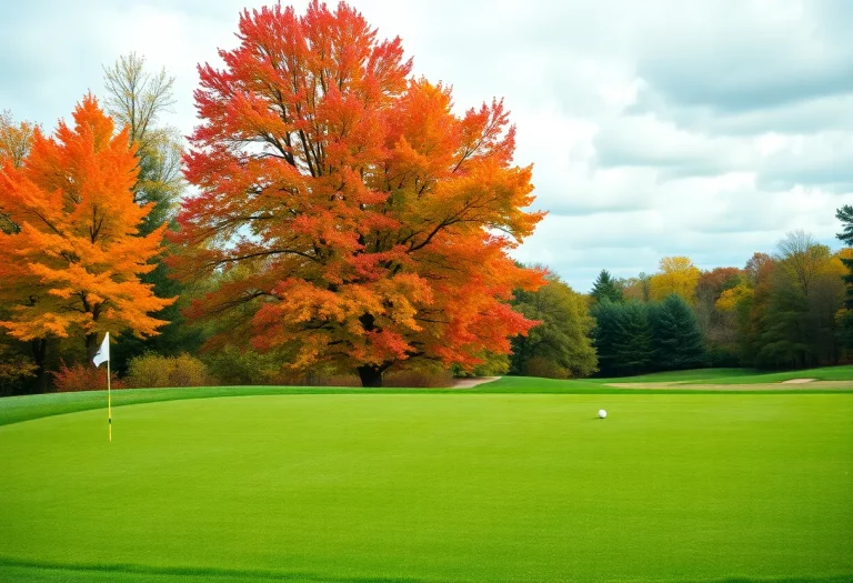 Autumn golf course representing high school girls golf