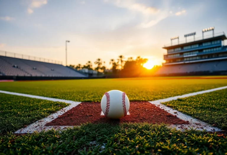 Empty baseball field at Galena High School