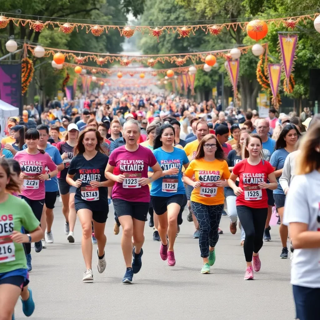 Participants running in the Great Race in Los Gatos