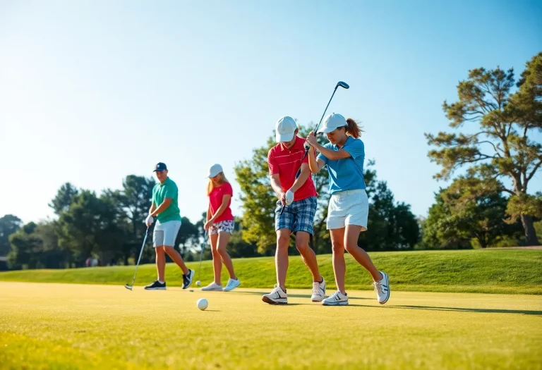Greenville High School golf teams competing on the course
