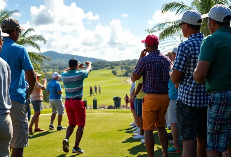 Golf players and fans at a Grenada High School match