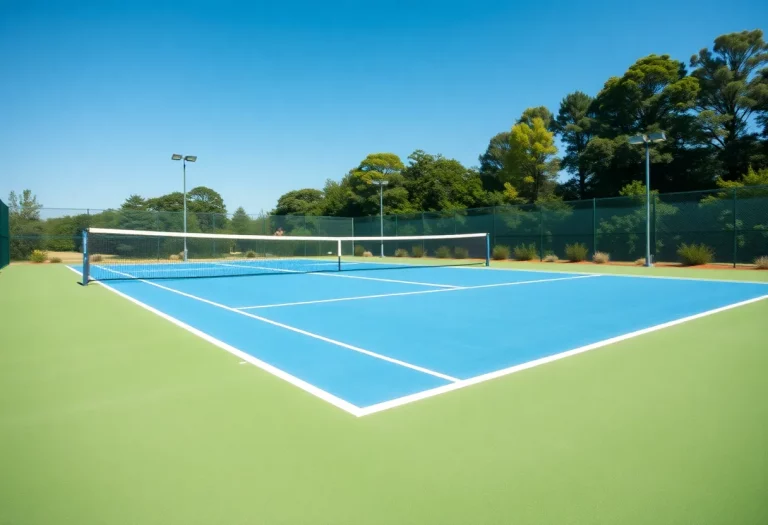 Freshly resurfaced tennis courts at Hardin High School