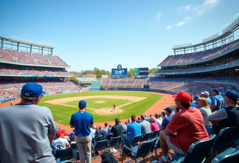 High school baseball players in action at Dodger Stadium