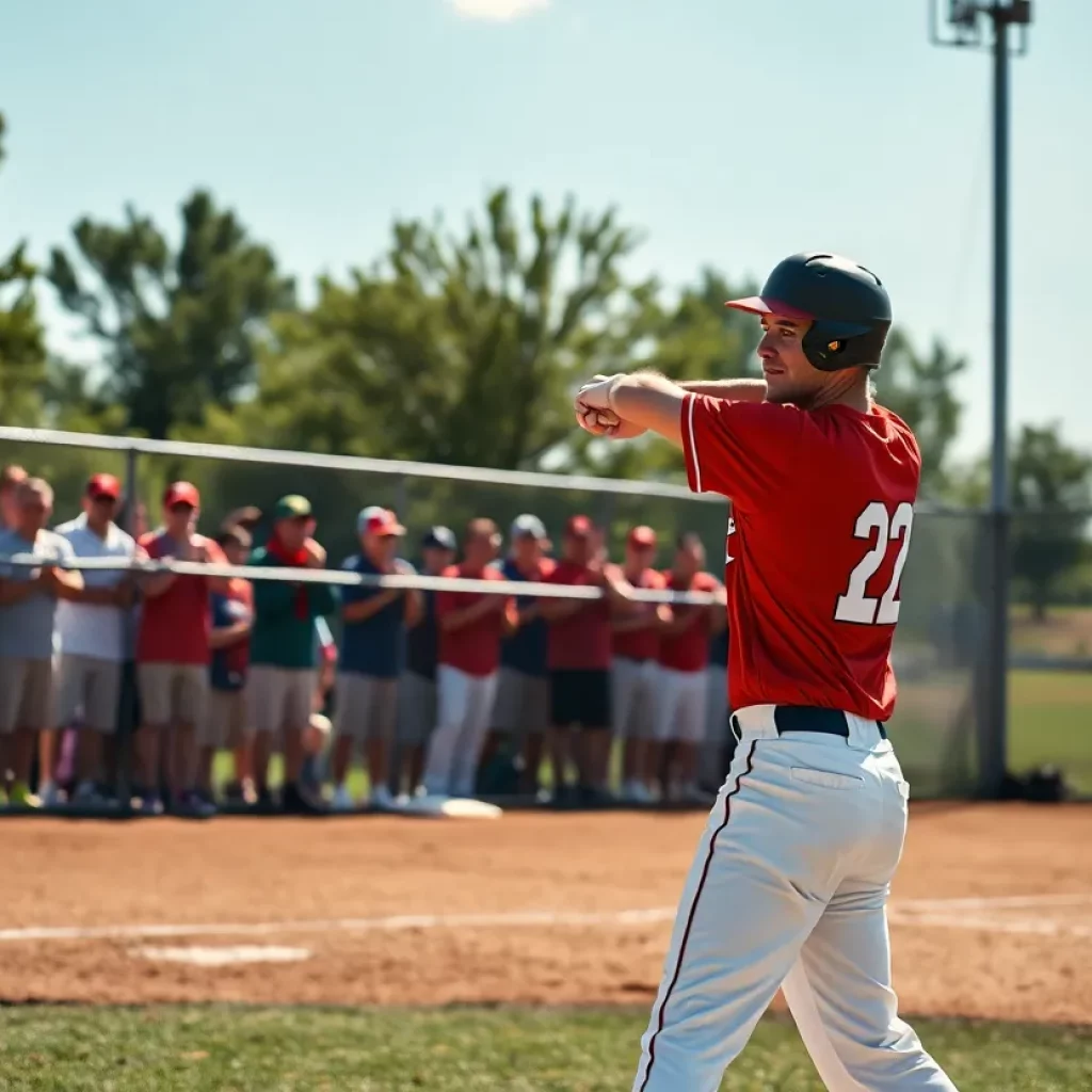 Exciting moment in a high school baseball game