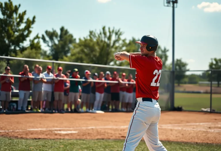 Exciting moment in a high school baseball game