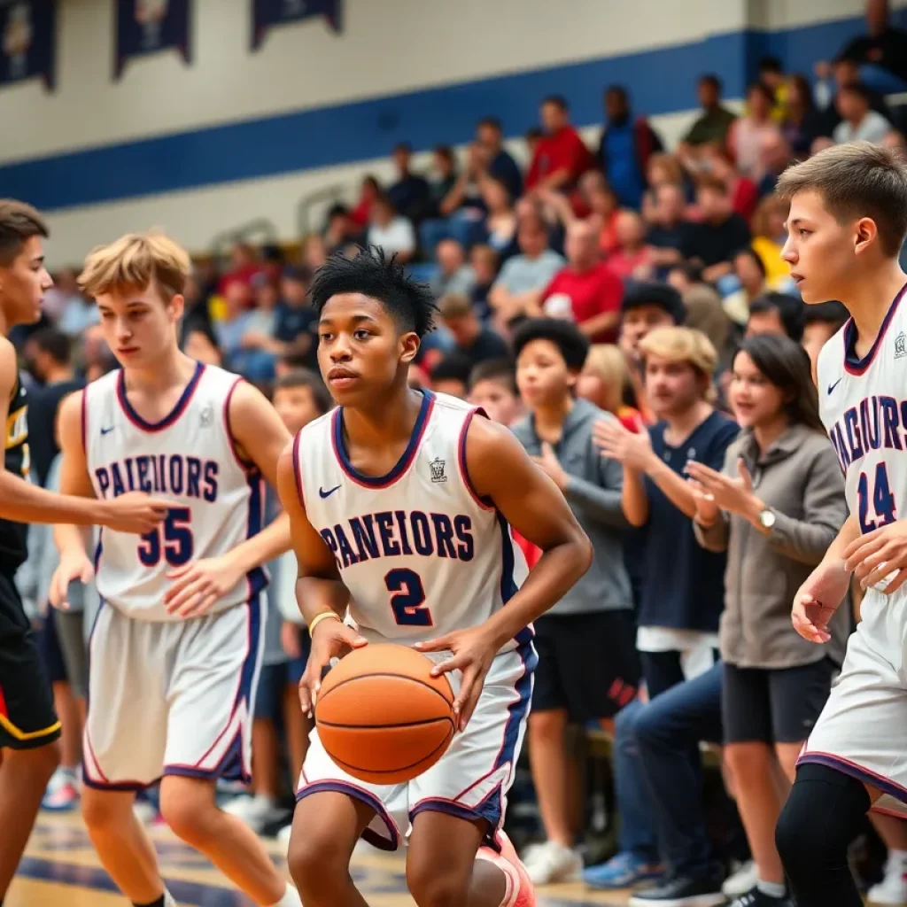 Point guards demonstrating their skills on the basketball court