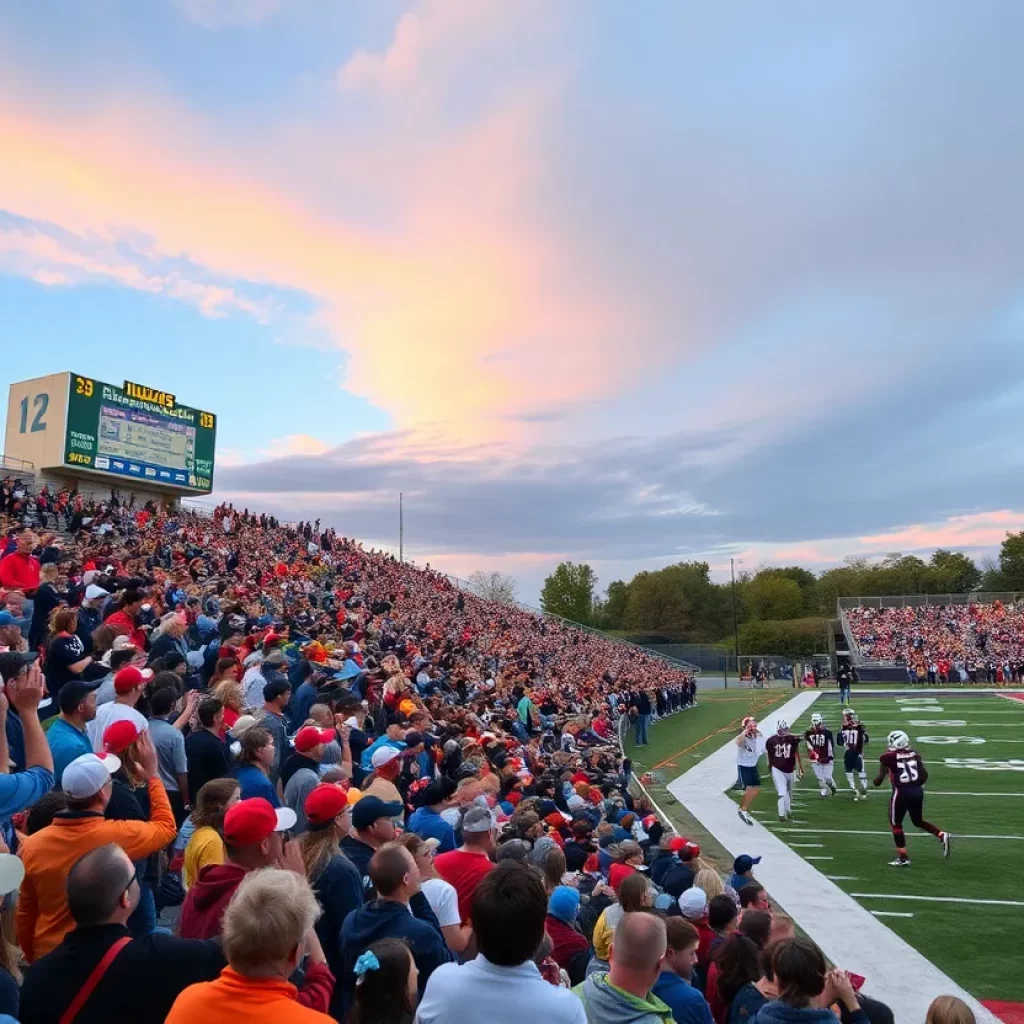 Exciting high school football game in Illinois
