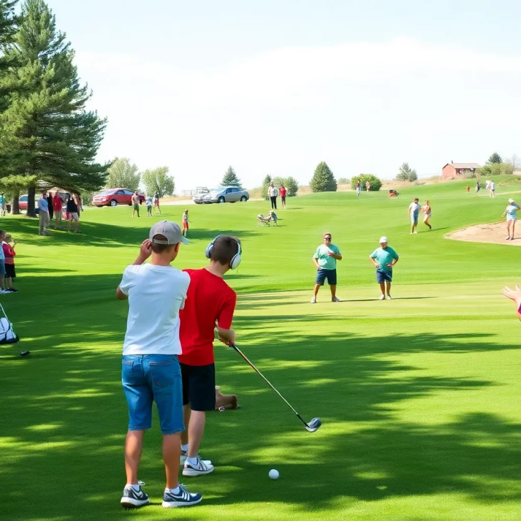 Young golfers competing in a high school tournament in Gillette, Wyoming.