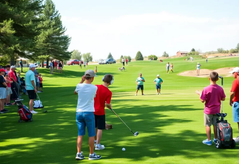 Young golfers competing in a high school tournament in Gillette, Wyoming.