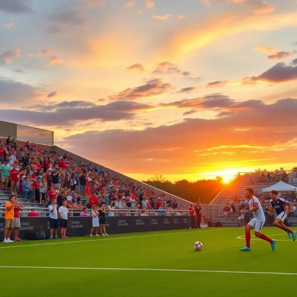 Fans cheering at a high school soccer match in Hopkinsville