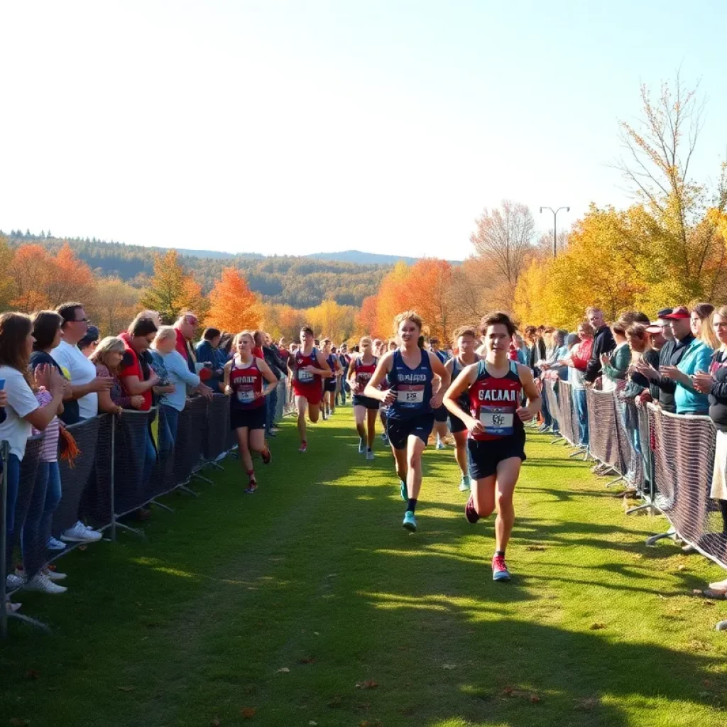 Runners competing in the Iowa High School Cross Country Championships