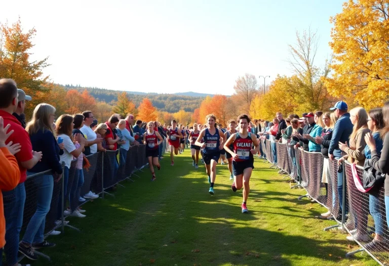 Runners competing in the Iowa High School Cross Country Championships