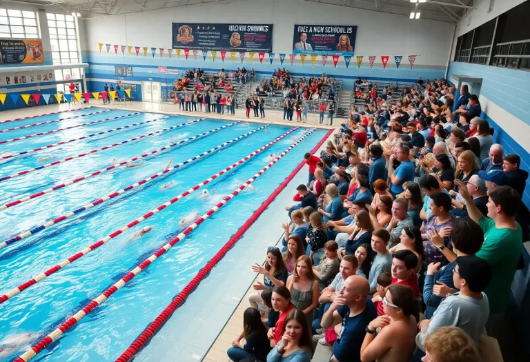High school girls swimming pool event in Jacksonville
