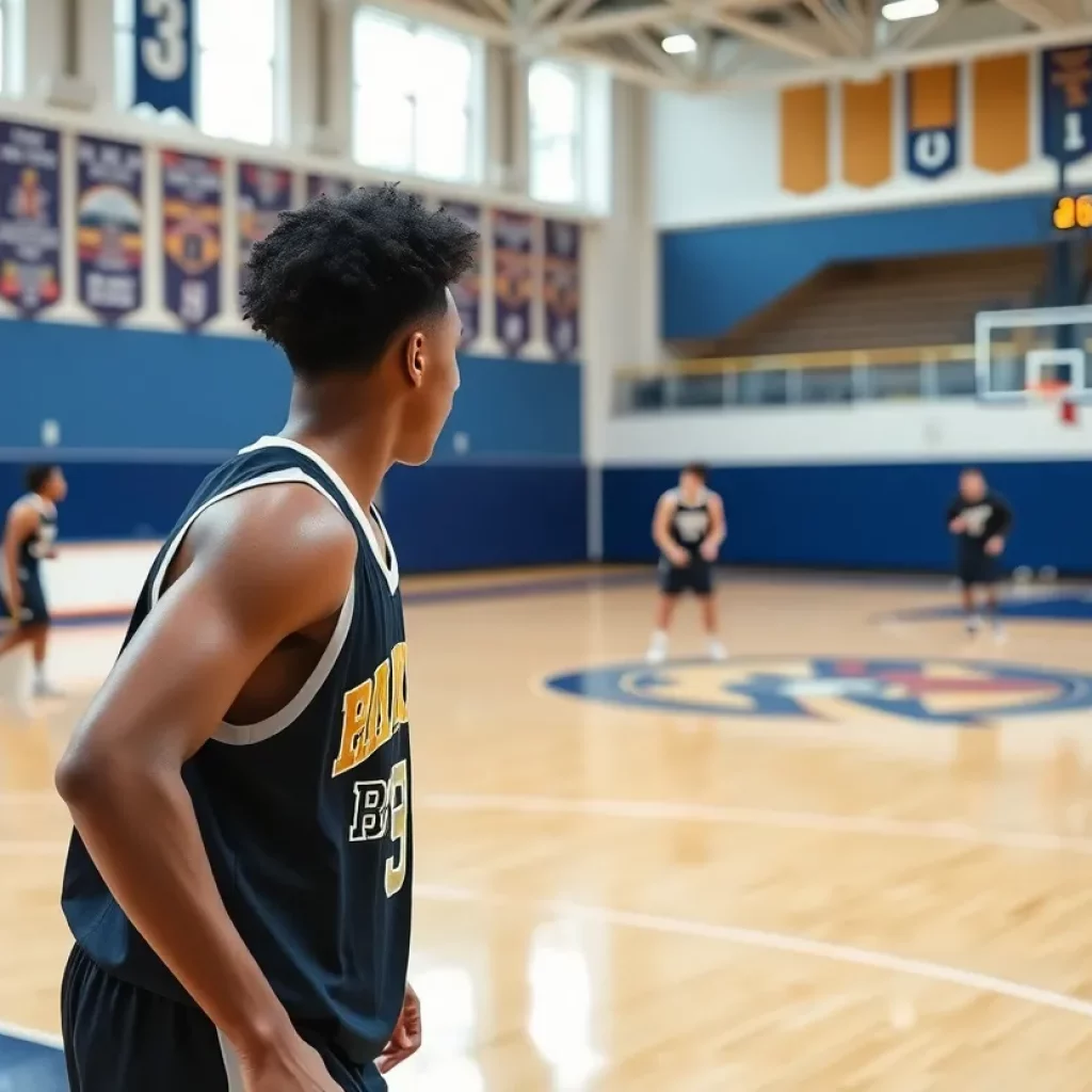 Jordan Williams practicing basketball at Illinois State University