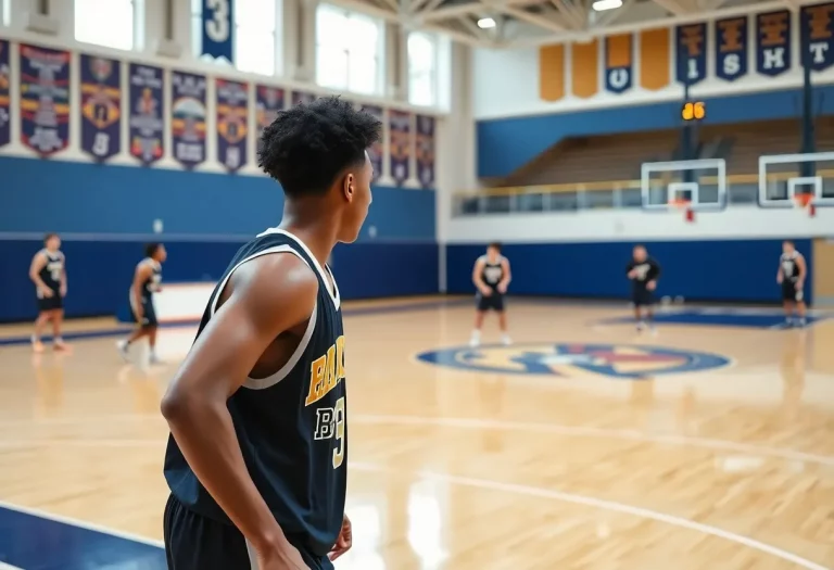 Jordan Williams practicing basketball at Illinois State University