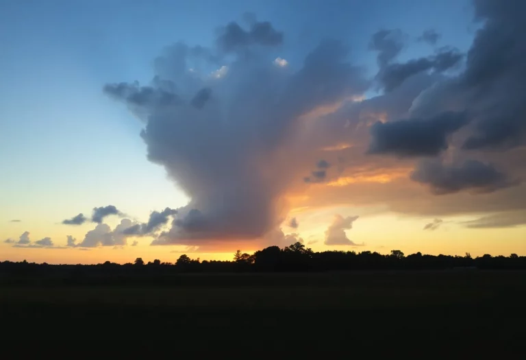 View of an empty golf course at sunrise symbolizing community concern.