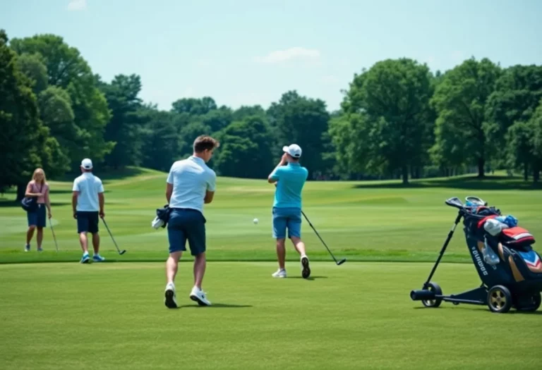 Young golfers competing at the Magnolia High School golf tournament
