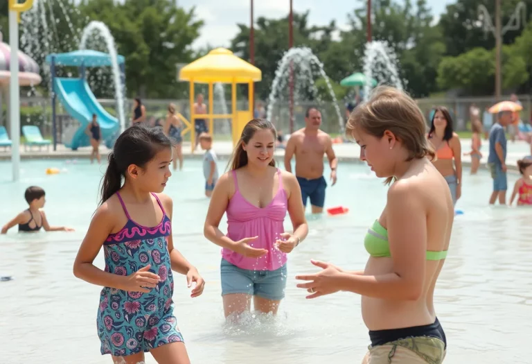 Families enjoying a day at Raging Rivers Waterpark.