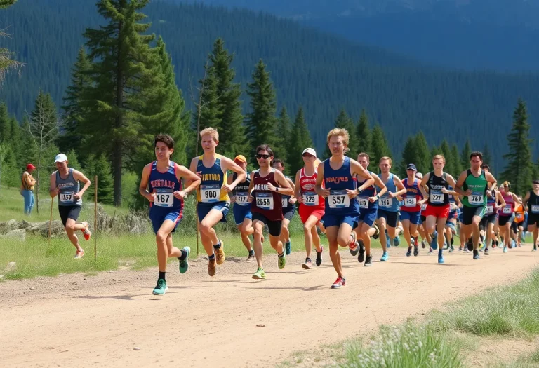 Meeker Cowboys cross country runners racing with determination