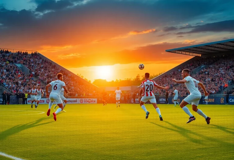 Players from Mitchell High School boys soccer team competing on the field
