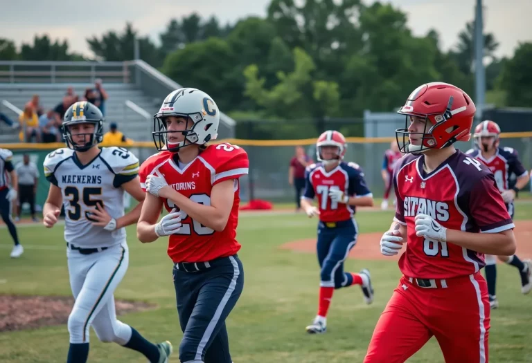 High school athletes showcasing their dual-sport talents in football and baseball
