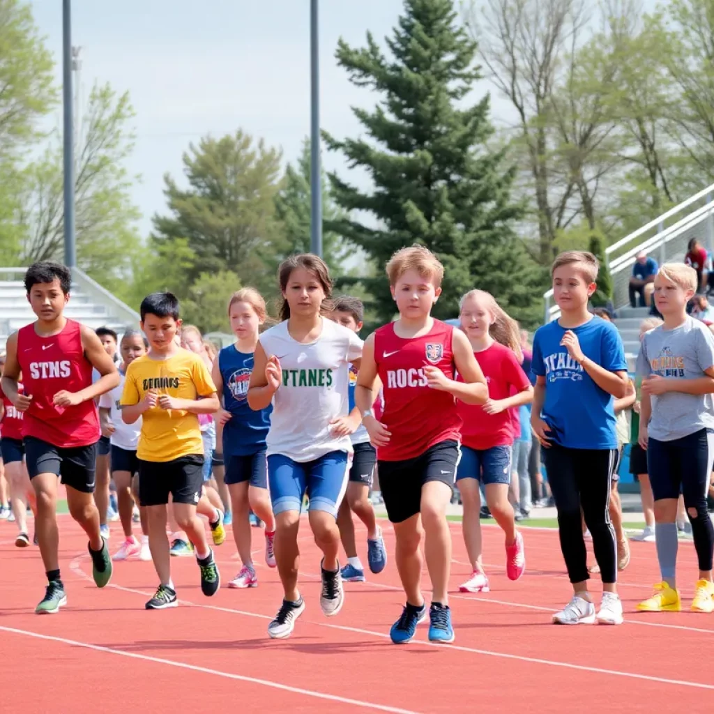 Track and field athletes competing in Morgan Hill