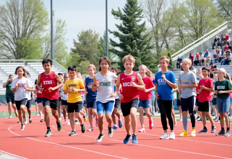 Track and field athletes competing in Morgan Hill