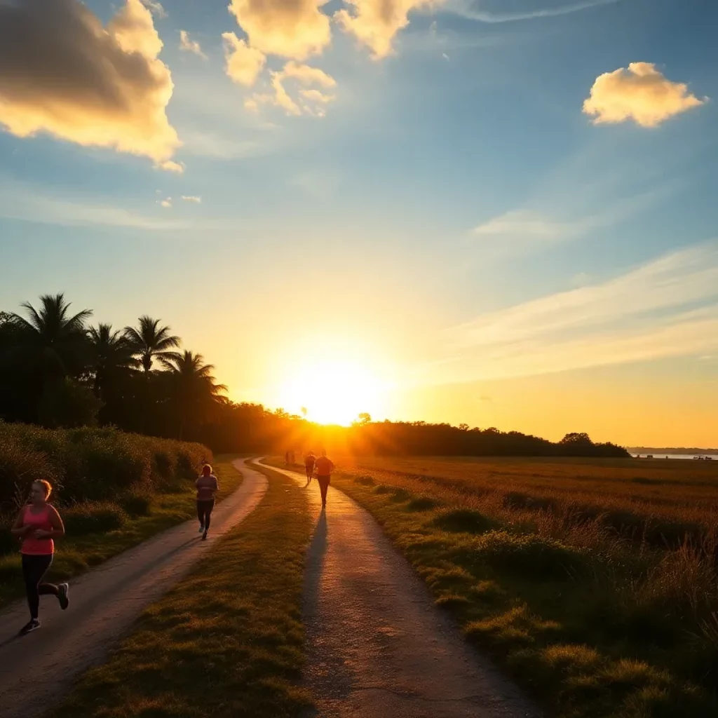 Runners preparing for cross country racing in Naples