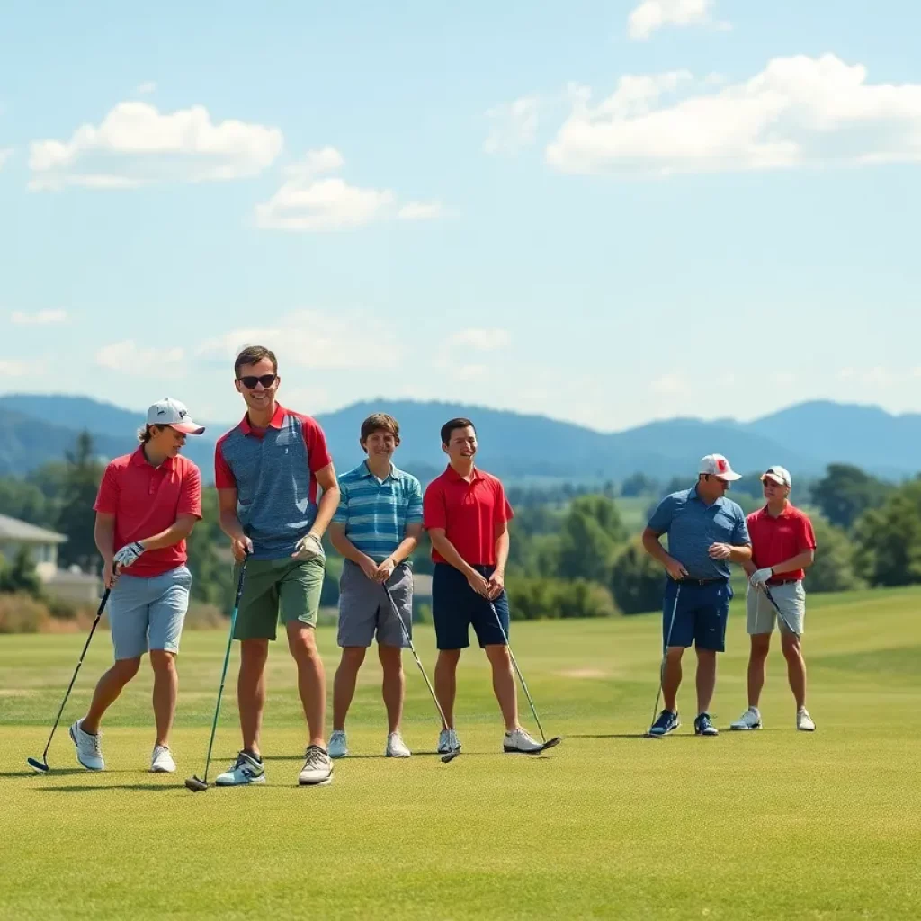 High school golfers competing on a sunny Nashville golf course