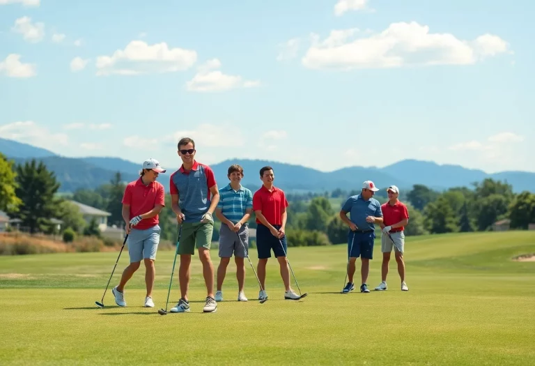 High school golfers competing on a sunny Nashville golf course