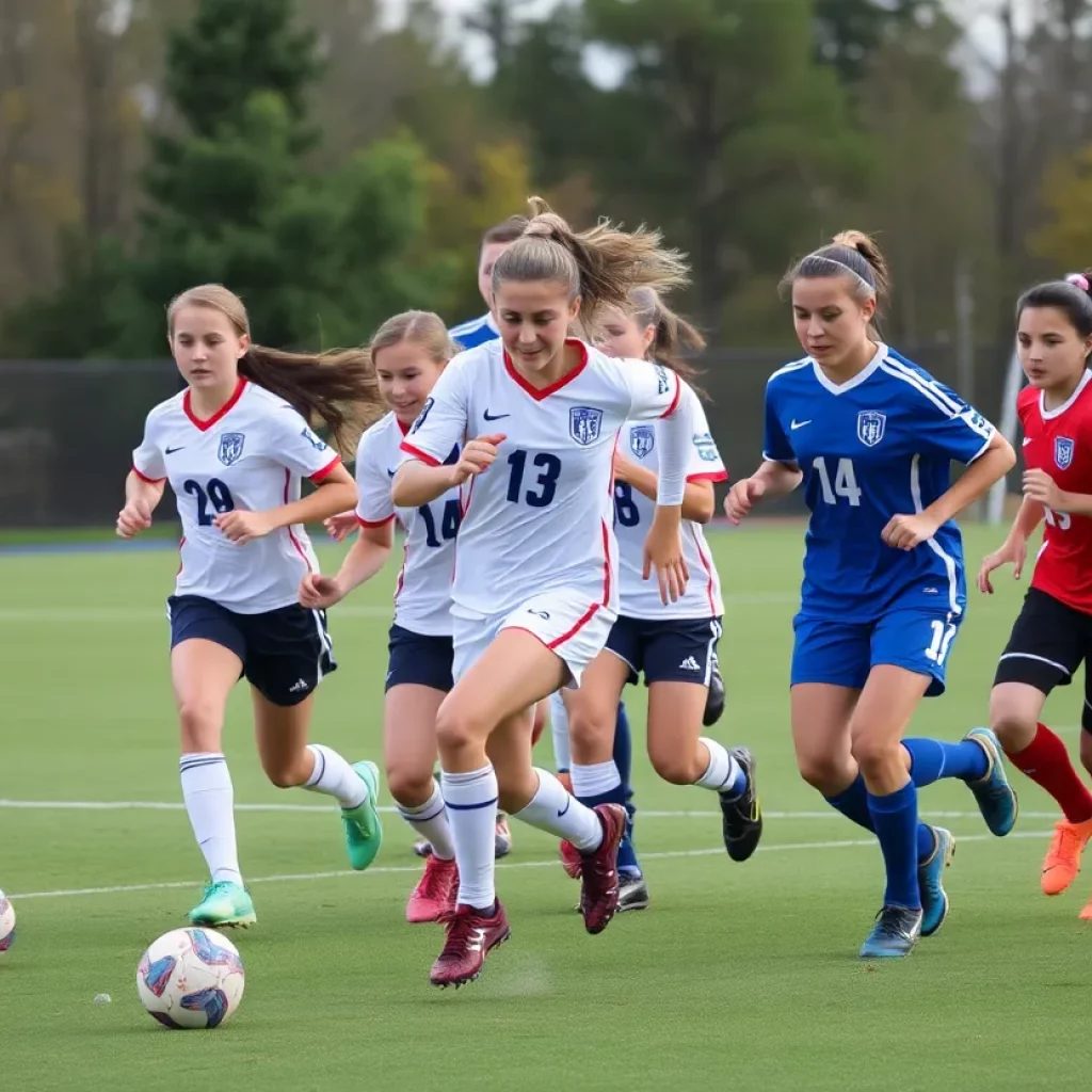 High school soccer players competing in North Carolina