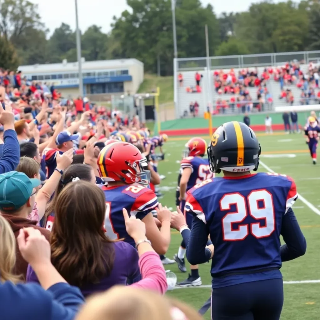 Exciting high school football game in Ohio