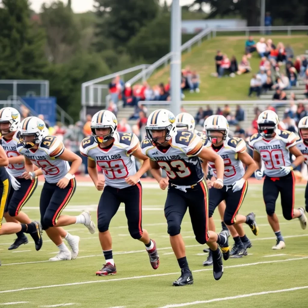 High school football players from Oregon showcasing their skills on the field