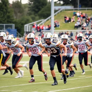 High school football players from Oregon showcasing their skills on the field