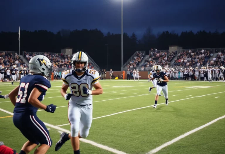 An action-packed moment from an Oregon high school football game