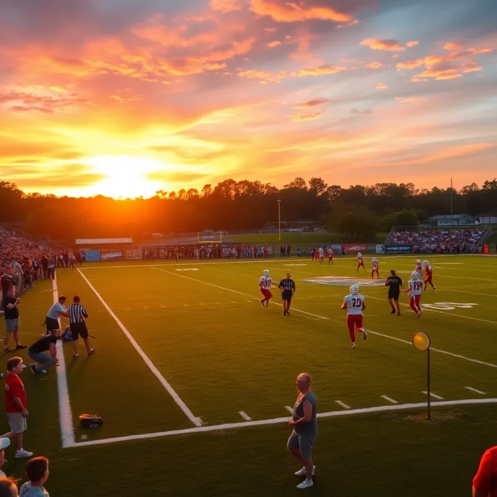 Exciting high school football game in Oregon