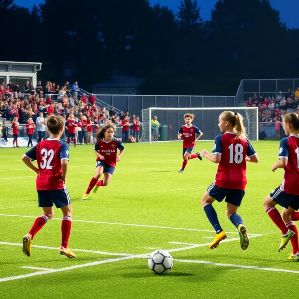 High school soccer players in action during a match in Paducah.