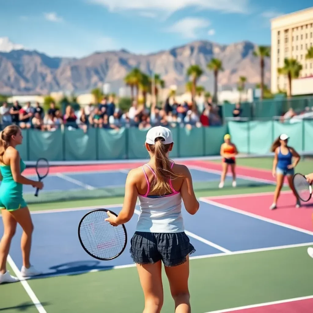 Palo Verde High School girls tennis team practicing on the court