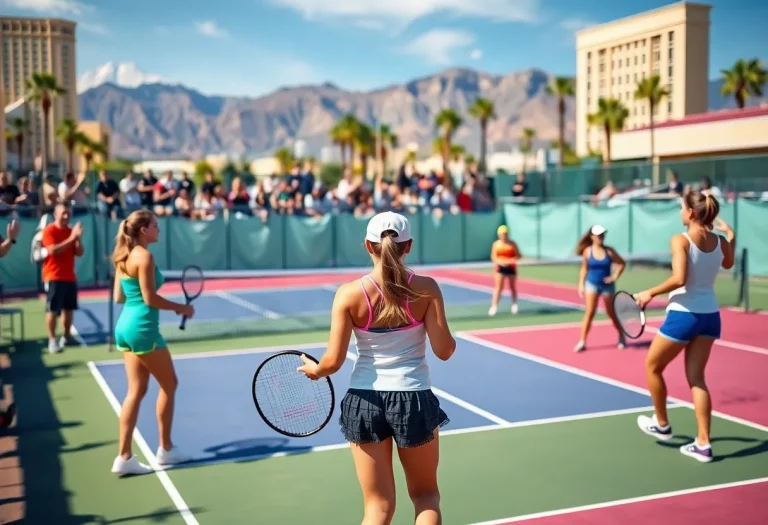 Palo Verde High School girls tennis team practicing on the court