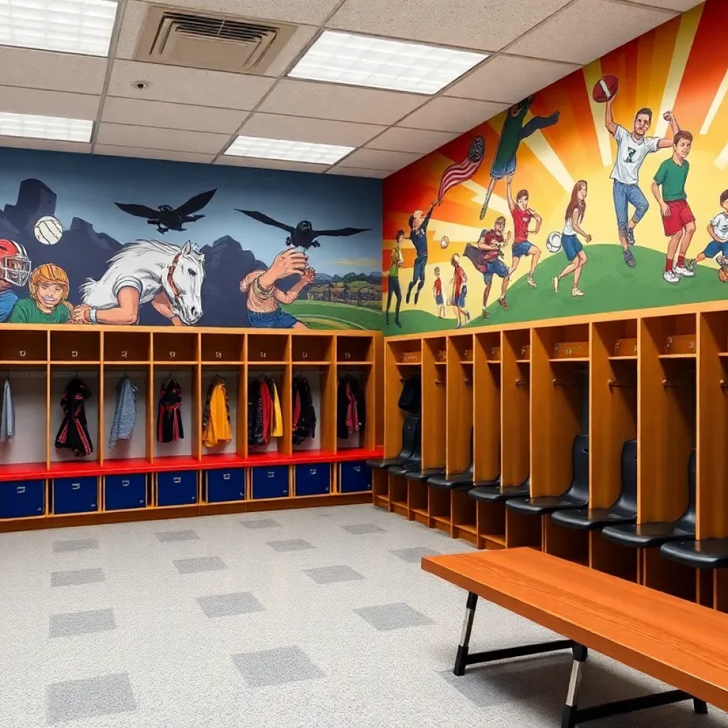 Interior view of the new Cross Country Locker Room at Parkersburg High School