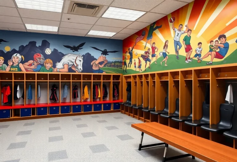 Interior view of the new Cross Country Locker Room at Parkersburg High School