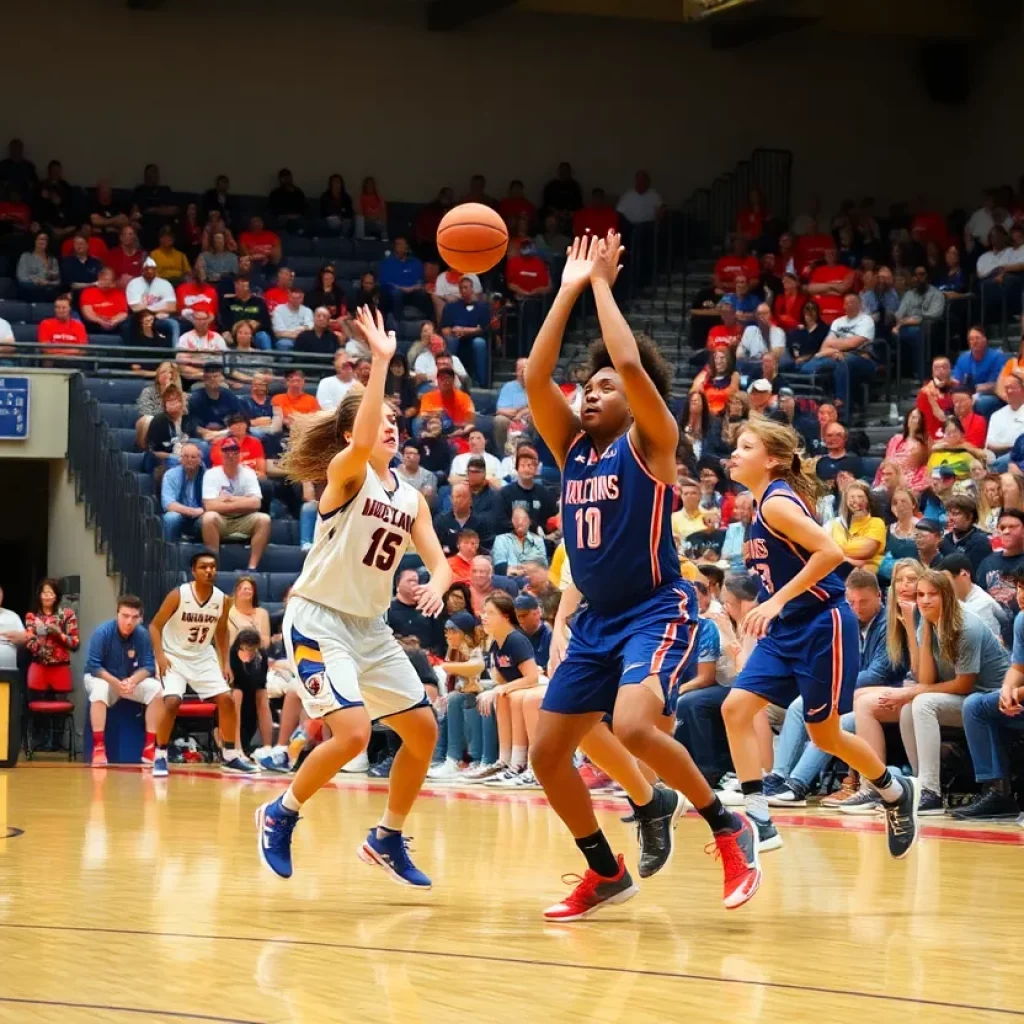 Players from Peoria Manual High School during a basketball game