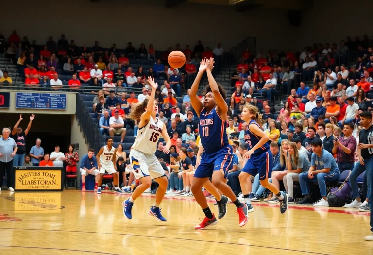 Players from Peoria Manual High School during a basketball game