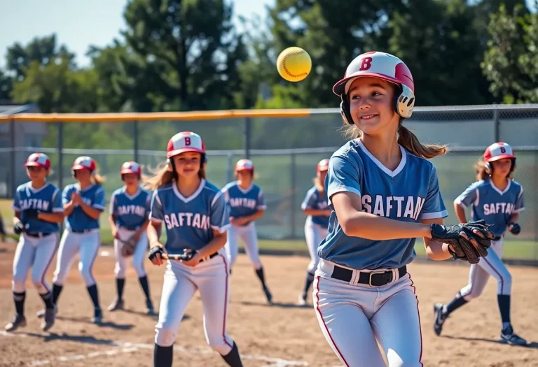 Pine Creek softball team in action during their season opener.