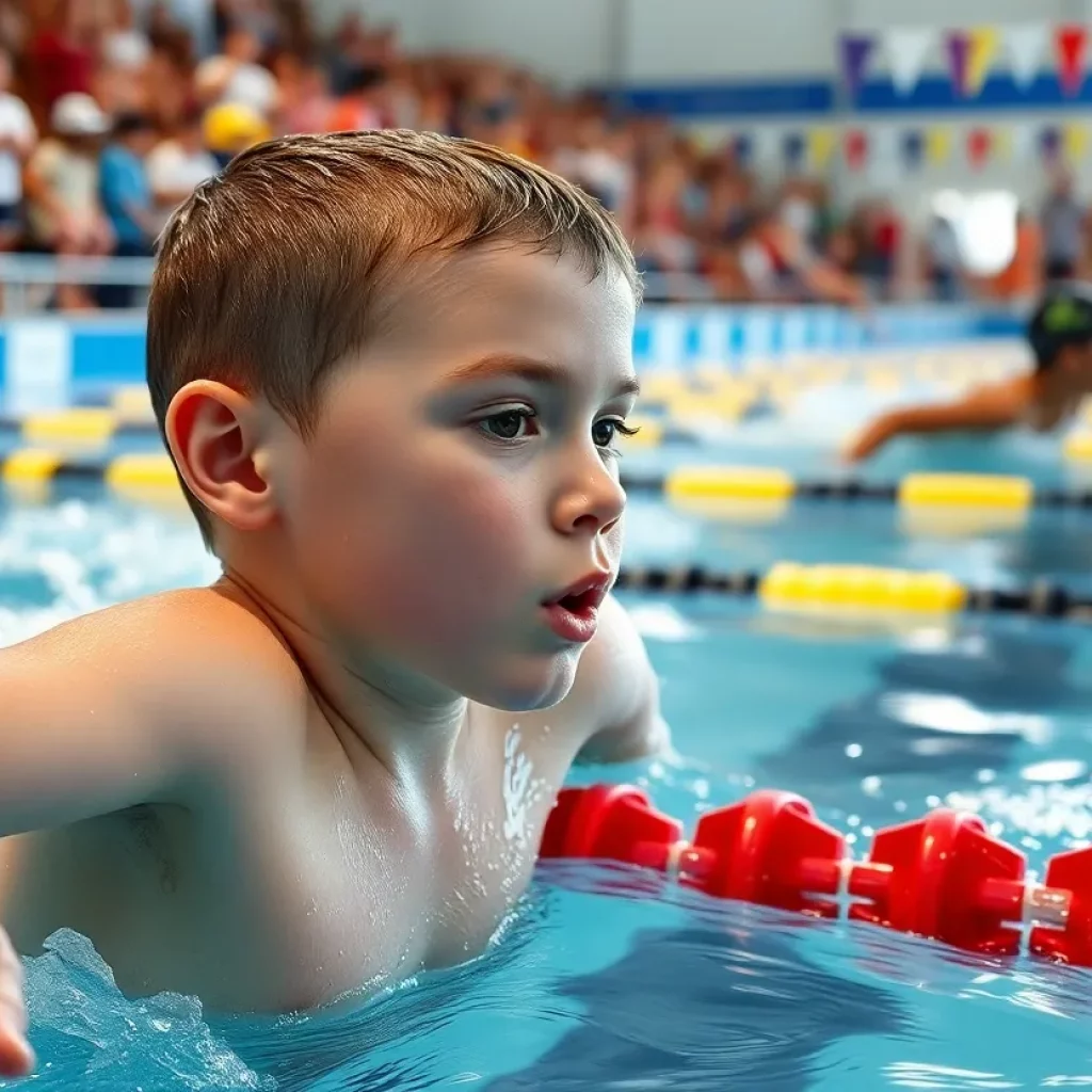 Young swimmer competing at the AAU Olympics