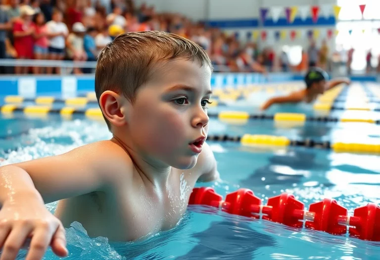 Young swimmer competing at the AAU Olympics