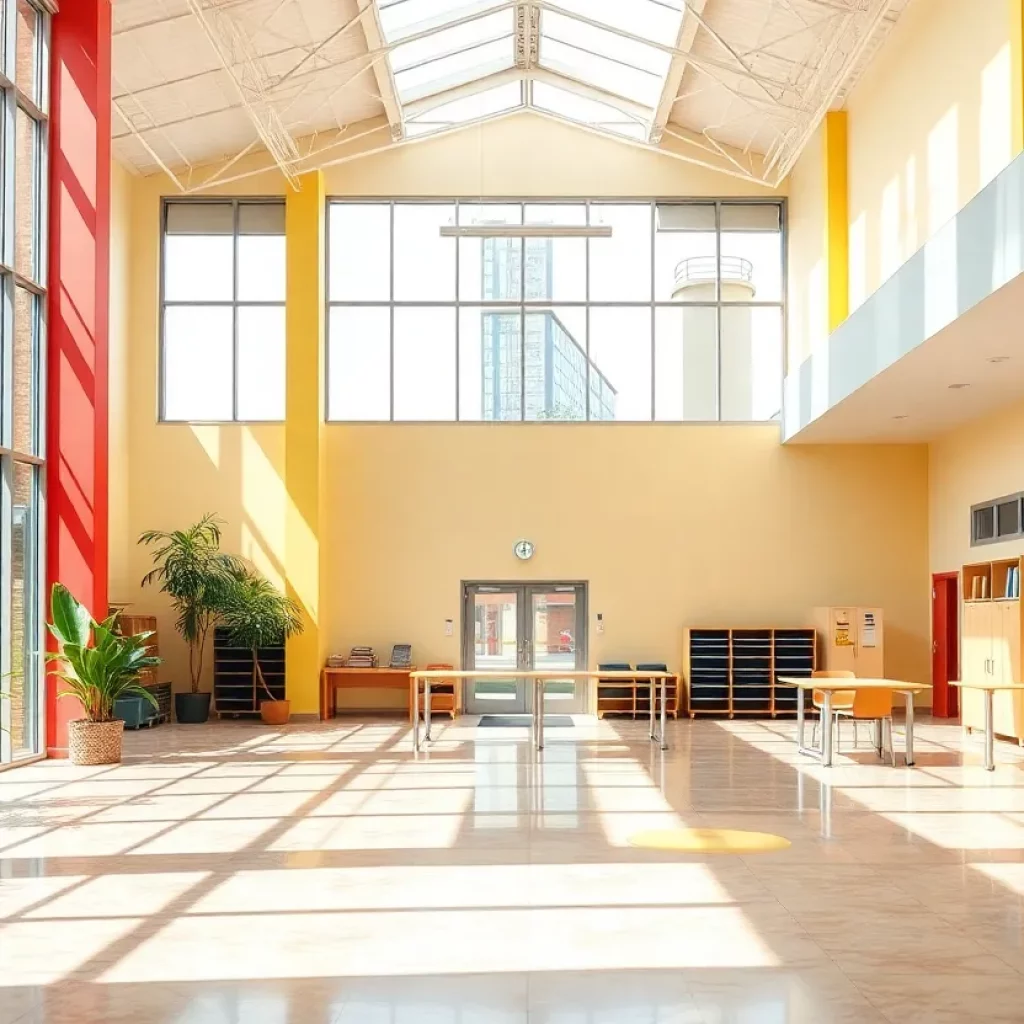Newly renovated classroom at Terrell County Schools with modern flooring