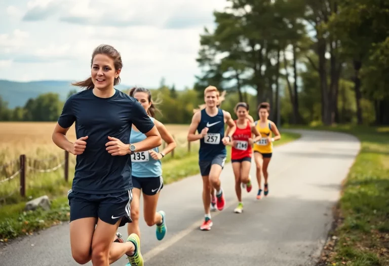 Ripon High School cross country team training outdoors