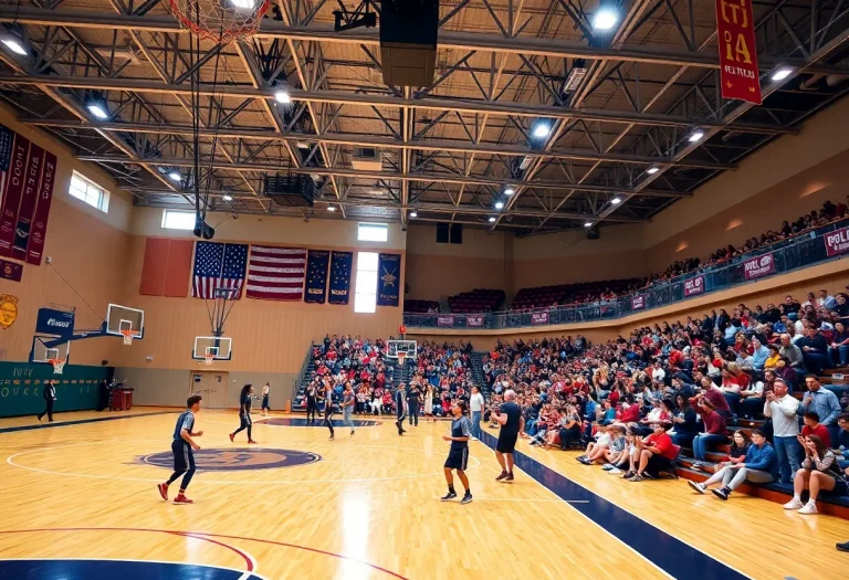 Basketball court at State Fair Community College during practice